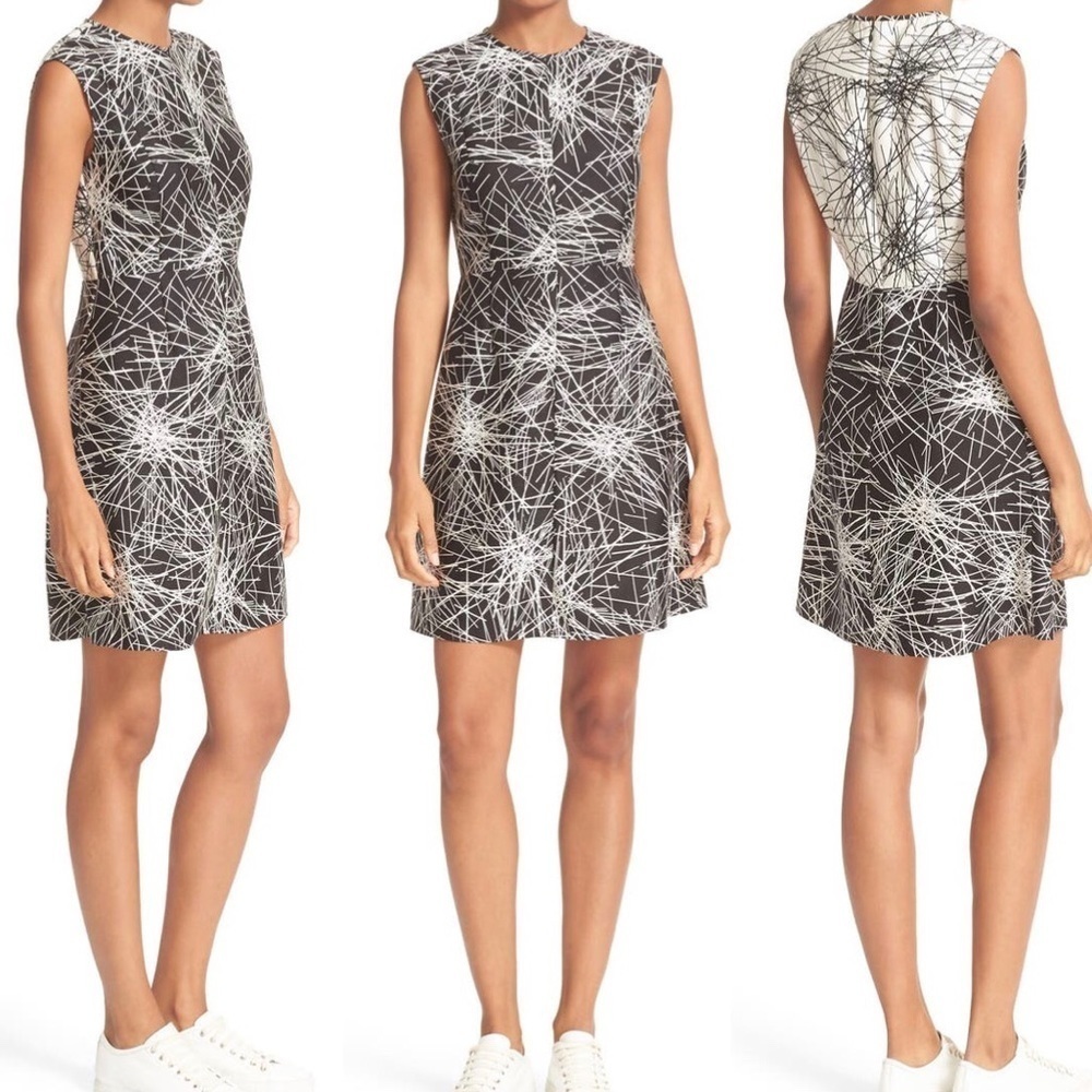 Diane Von Furstenberg | ‘Madyson’ Silk Print Structured Fit & Flare Mini Dress